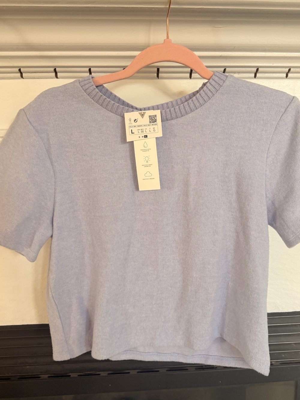 Zara Light Lavender Short-Sleeve Knit Top